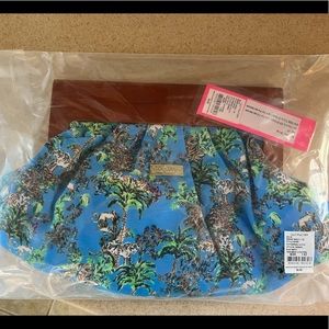 Lilly Pulitzer Blue Thistle Tiger Queen clutch